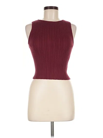 Pre-owned Marled Sweater Vest In Burgundy