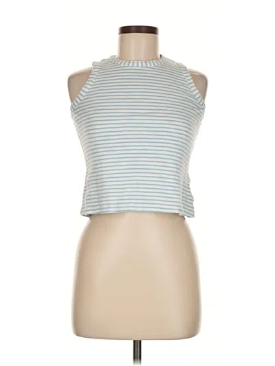 Pre-owned Marled Tank Top Blue Halter Neckline Tops