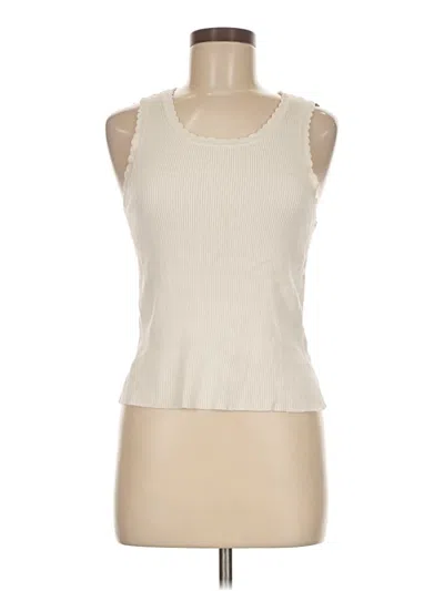 Pre-owned Marled Tank Top Ivory Halter Neckline Tops In White