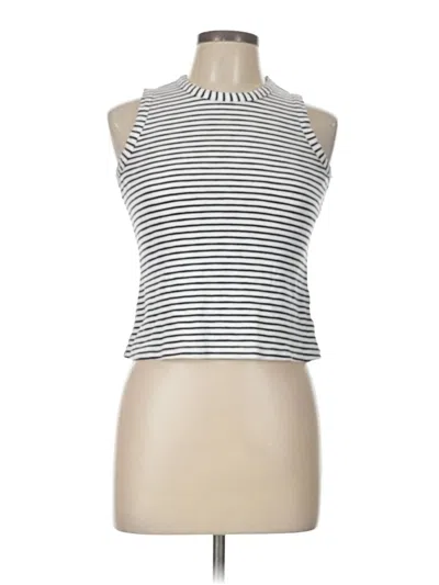 Pre-owned Marled Tank Top White Halter Neckline Tops
