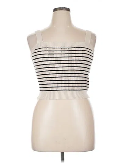 Pre-owned Marled Tube Top Ivory Strapless Neckline Tops