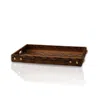 Marleth Black / Brown Handmade Leather Rectangular Tray With Brass Studs