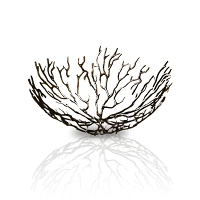 Marleth Black Large Brass Branch Bowl In Dark Finish