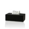 Marleth Black Leather Tissue Box & Croc-embossed Rectangular Design