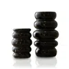 Marleth Black Marble Ripple Vases – Set Of Two