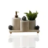 Marleth Black / White Black Glass Knot Marble Bathroom Set & Handcrafted Four-pieces