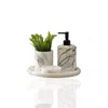 Marleth Black / White Lilac Marble Bathroom Set & Handcrafted Four-pieces Set