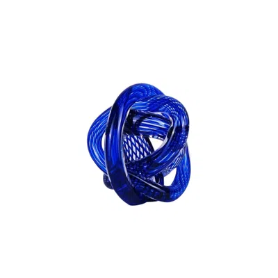 Marleth Blue Cobalt Loop Hand-blown Glass Sculpture