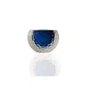 Marleth Blue Murano Colored Glass Sphere Vase With Honeycomb Detail – Deep Cobalt Core