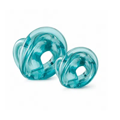 Marleth Blue Turquoise Glass Knot Sculpture, Set Two