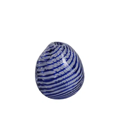 Marleth Blue / White Filigrana Amorfa Hand-blown Glass Vase