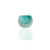 Marleth Blue / White Murano Colored Glass Sphere Vase With Honeycomb Detail – Aqua Blue Core