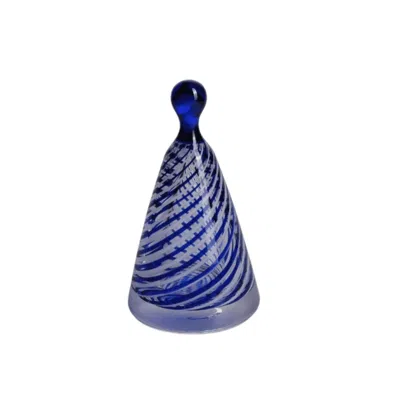 Marleth Blue / White Triangolo Rettangolo Hand-blown Glass Sculpture