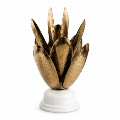 Marleth Brown Brass Flower Sculpture Spoon Design
