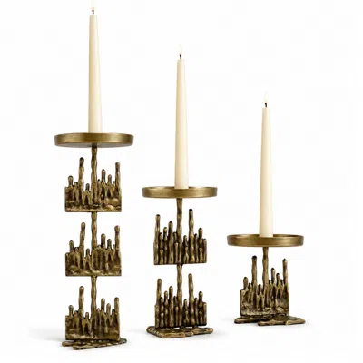 Marleth Brown Drip Candle Holder Set Three