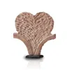 Marleth Brown Hand-carved Rose Stone Palm Fan Sculpture