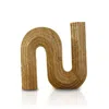 Marleth Brown Hand-carved Travertine Arch Sculpture