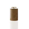 Marleth Brown Handcrafted Marble Waste Bin & Beige Stone With Brass Handle