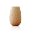 Marleth Brown Handmade Travertine Drop Vase – Hand-carved Natural Stone Accent
