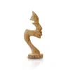 Marleth Brown Travertine Face Sculpture – Abstract Carved Decor