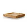Marleth Brown Travertine Square Tray – Hand-carved Natural Stone Accent