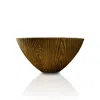 Marleth Brown Zen Bowl Vase – Sculptural Wood-texture Decorative Centerpiece