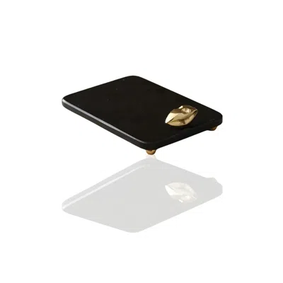 Marleth Gold / Black Black Marble Rectangular Serving Board With Gold Leaf Detail