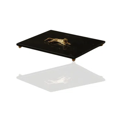 Marleth Gold / Black Black Marble Serving Board With Gold Cheetah Detail In Multi