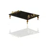Marleth Gold / Black Black Marble Tray With Gold Olive Branch Accents