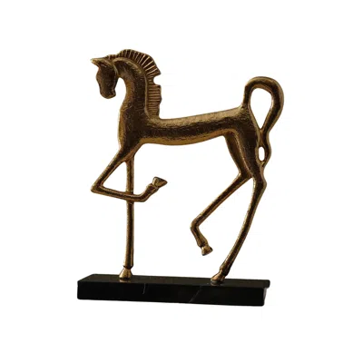 Marleth Gold / Black Golden Troy Sculpture – Gold & Marble Sculptural Accent In Multi