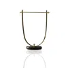Marleth Gold / Black Handmade Marble And Brass Towel Holder & Black Marble Base