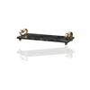 Marleth Gold / Black Rectangular Black Marble Tray With Sculptural Gold Scroll Handles