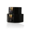 Marleth Gold / Black Set Of Two Black Leather Box Set With Brass Angel Wing Handles