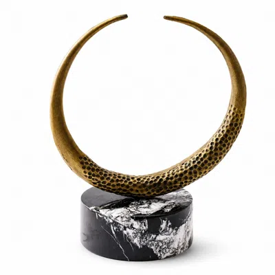Marleth Gold Brass Crescent Sculpture