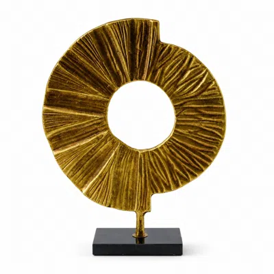 Marleth Gold Brass Disk Sculpture Large