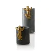 Marleth Gold / Grey Brass Leopard Marble Vase Set, Set Of Two