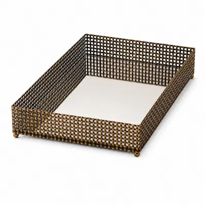Marleth Gold Handwoven-texture Brass Serving Tray