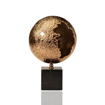 Marleth Gold Textured Brass Sphere Sculpture