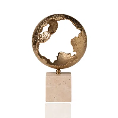 Marleth Gold Textured Bronze Ring Sculpture