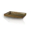 Marleth Gold / White Brass Tray With Cut-out Abstract Pattern & Mirrored Base