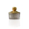 Marleth Gold / White Cut Glass Bowl With Gold Brass Lid