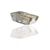 Marleth Gold / White Envelope-edge Glass Cigar Ashtray With Gold Inlay