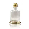 Marleth Gold / White Glass Decanter With Polished Brass Base & Lid