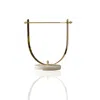 Marleth Gold / White Handcrafted Brass Towel Holder With Marble Base