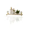 Marleth Gold / White Handmade Five-pieces Marble & Glass Bathroom Set With Tray
