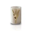 Marleth Gold / White Large White Marble Vase With Gold Wheat Motif
