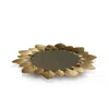 Marleth Gold / White Lotus-inspired Brass Tray With Mirrored Center – Gold Finish
