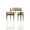 Marleth Gold / White Set Of Three White Marble Serving Bowls With Brass Stands