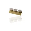 Marleth Gold / White White Marble & Brass Tri-bowl Serving Set