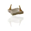Marleth Gold / White White Marble Ashtray With Gold Cheetah Accents In Multi